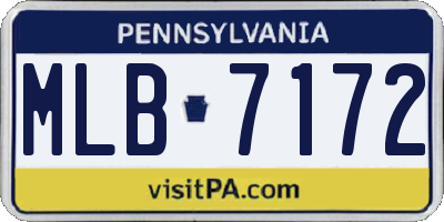 PA license plate MLB7172