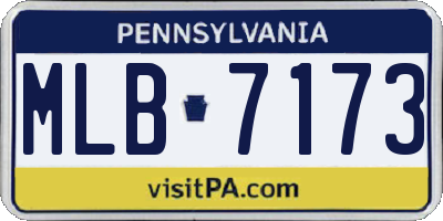 PA license plate MLB7173