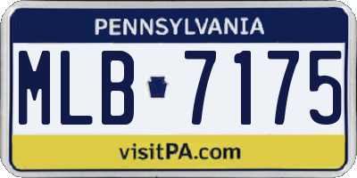 PA license plate MLB7175