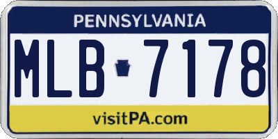 PA license plate MLB7178