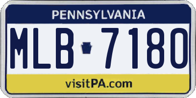 PA license plate MLB7180