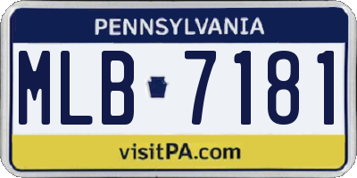 PA license plate MLB7181