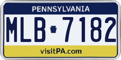 PA license plate MLB7182