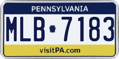 PA license plate MLB7183