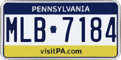 PA license plate MLB7184