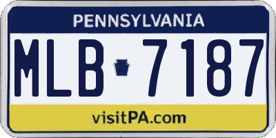 PA license plate MLB7187
