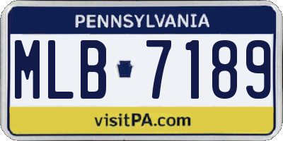 PA license plate MLB7189