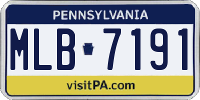PA license plate MLB7191