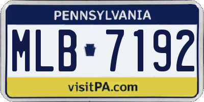 PA license plate MLB7192