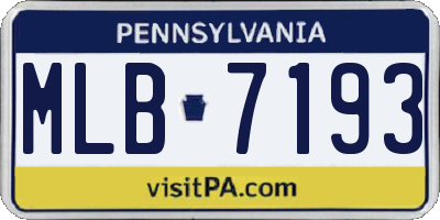 PA license plate MLB7193