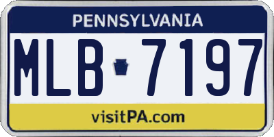 PA license plate MLB7197