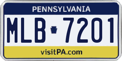 PA license plate MLB7201