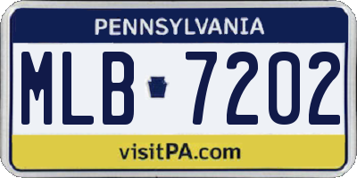 PA license plate MLB7202