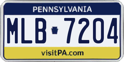 PA license plate MLB7204
