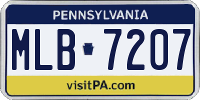 PA license plate MLB7207