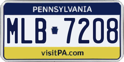 PA license plate MLB7208