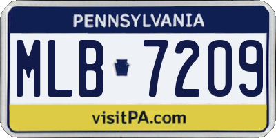 PA license plate MLB7209