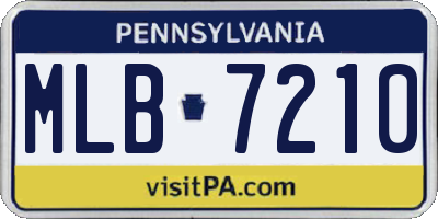 PA license plate MLB7210