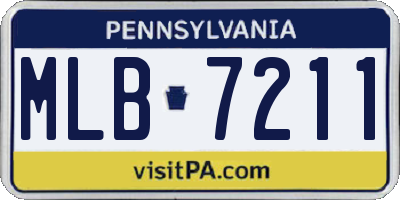 PA license plate MLB7211