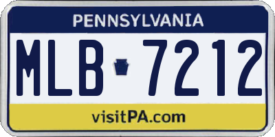 PA license plate MLB7212
