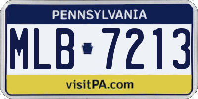 PA license plate MLB7213
