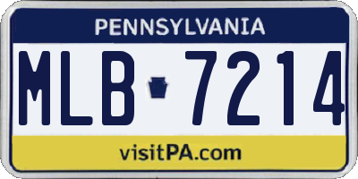 PA license plate MLB7214