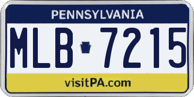 PA license plate MLB7215