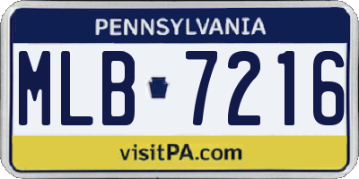 PA license plate MLB7216