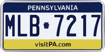 PA license plate MLB7217