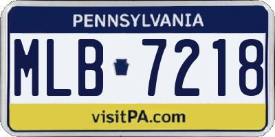 PA license plate MLB7218