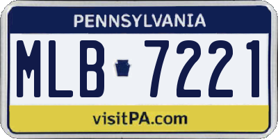 PA license plate MLB7221