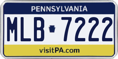 PA license plate MLB7222