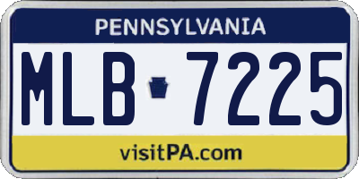 PA license plate MLB7225