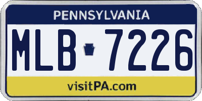 PA license plate MLB7226