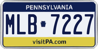 PA license plate MLB7227
