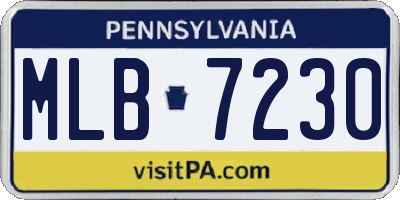 PA license plate MLB7230