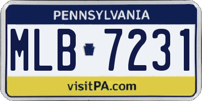 PA license plate MLB7231