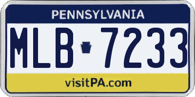 PA license plate MLB7233