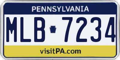 PA license plate MLB7234