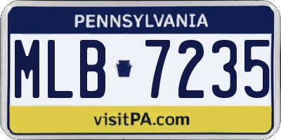 PA license plate MLB7235