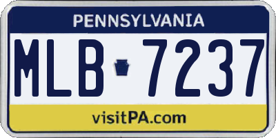 PA license plate MLB7237