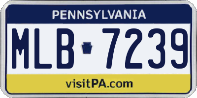 PA license plate MLB7239
