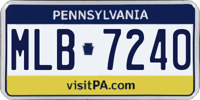PA license plate MLB7240