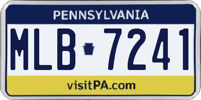 PA license plate MLB7241