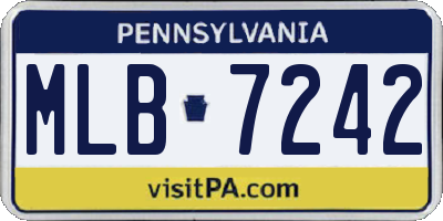 PA license plate MLB7242