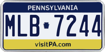 PA license plate MLB7244