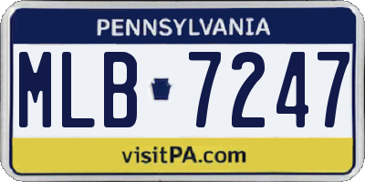 PA license plate MLB7247