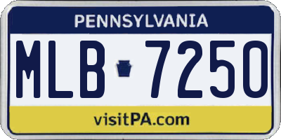 PA license plate MLB7250