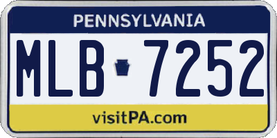 PA license plate MLB7252
