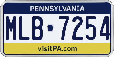 PA license plate MLB7254